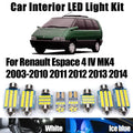 LED Interior Light Kit for Renault Espace 4 IV MK4 2003- 2012 - Canbus Dome Map Door Trunk Bulbs | AUTOKITSHOP