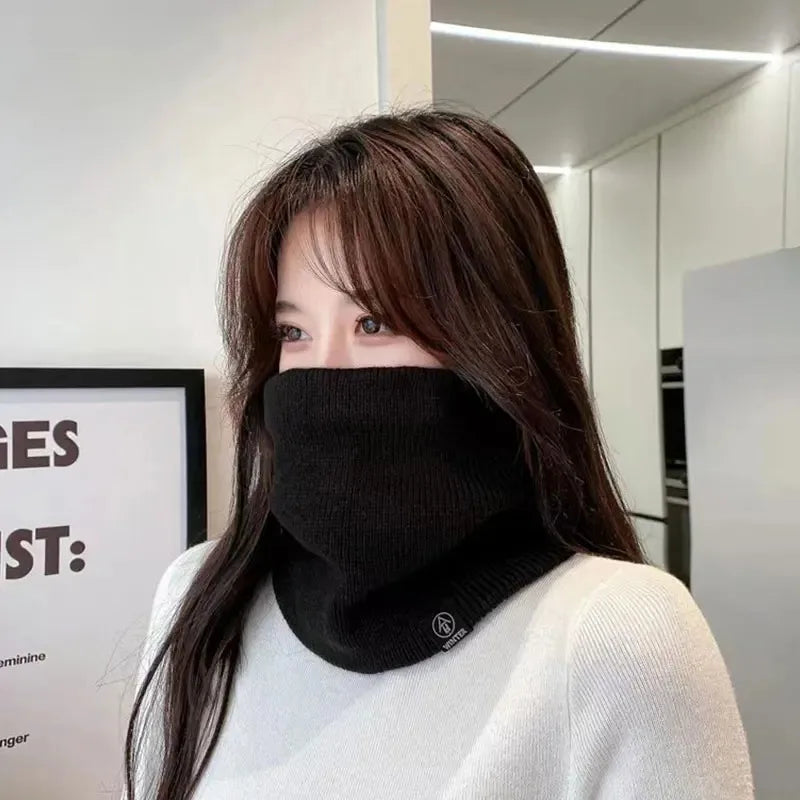 Unisex Winter Warm Knitted Snood Scarf Thick Cashmere Like Solid Color Neck Warmer Ring Scarf fo - Automotive LED Light