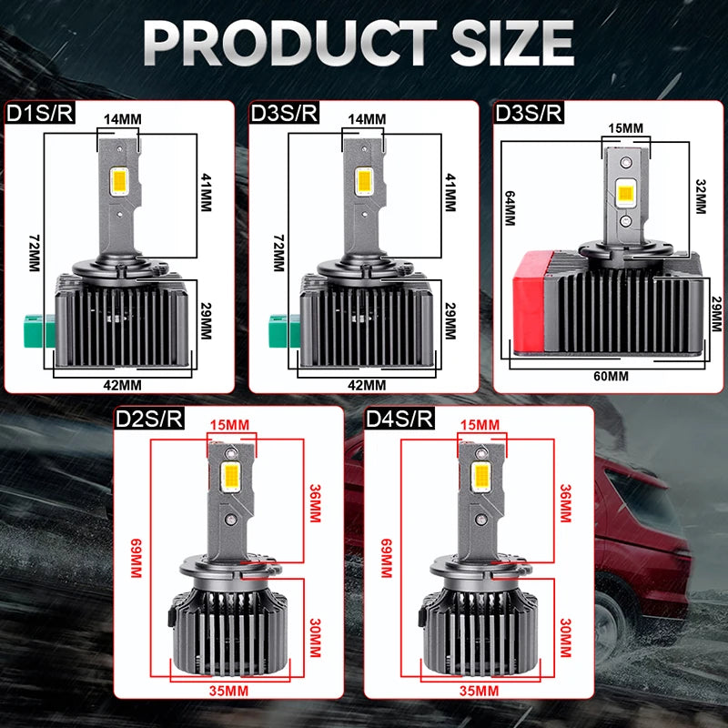 CARLitek D1S D3S LED Headlight HID D2S D4S D5S D8S Turbo LED D1R D2R D3R D4R 30000LM 300W