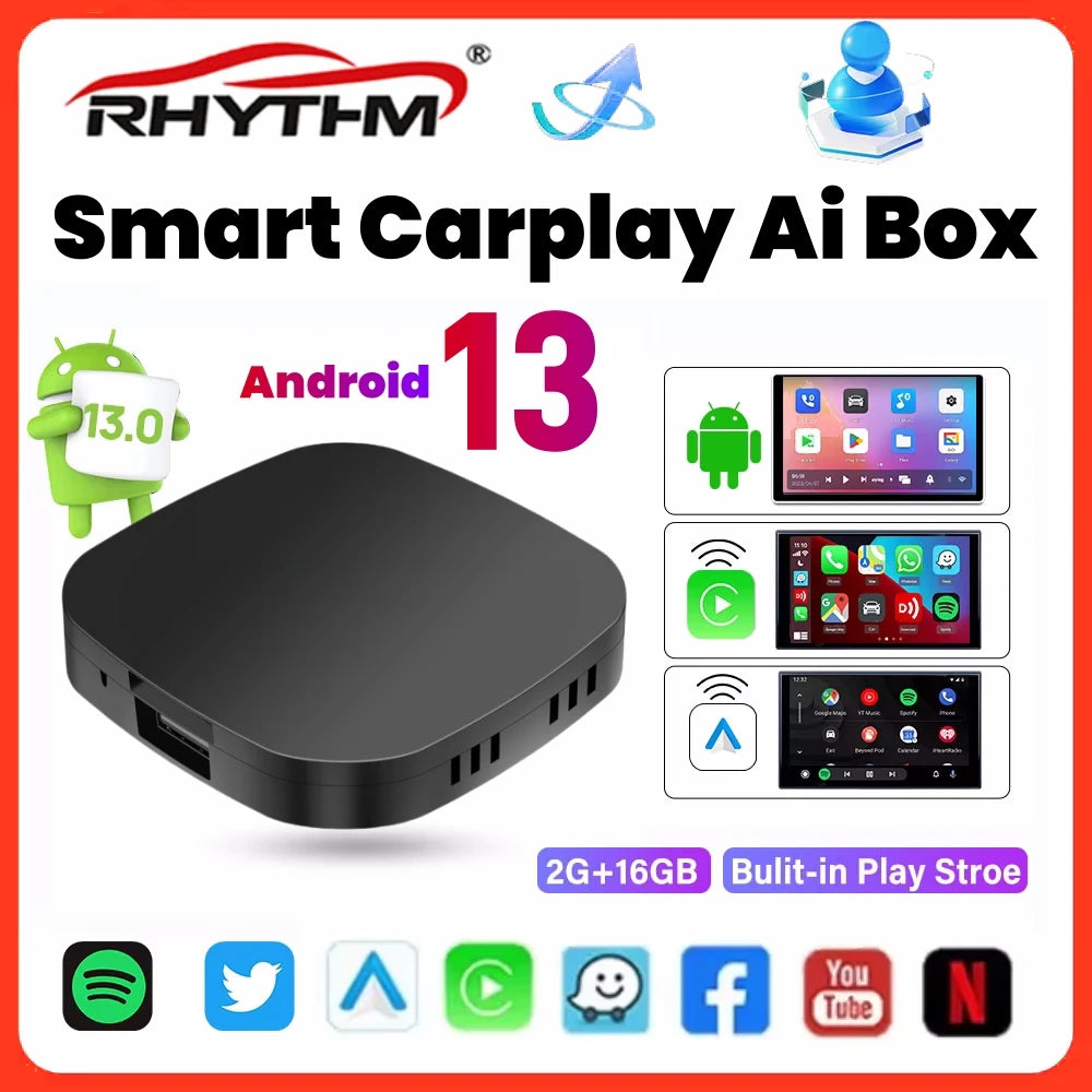 3 in 1 Wireless Carplay&Android Auto Adapter Car Intelligent System AI Box WIFI TF Card Fo | AUTOKITSHOP