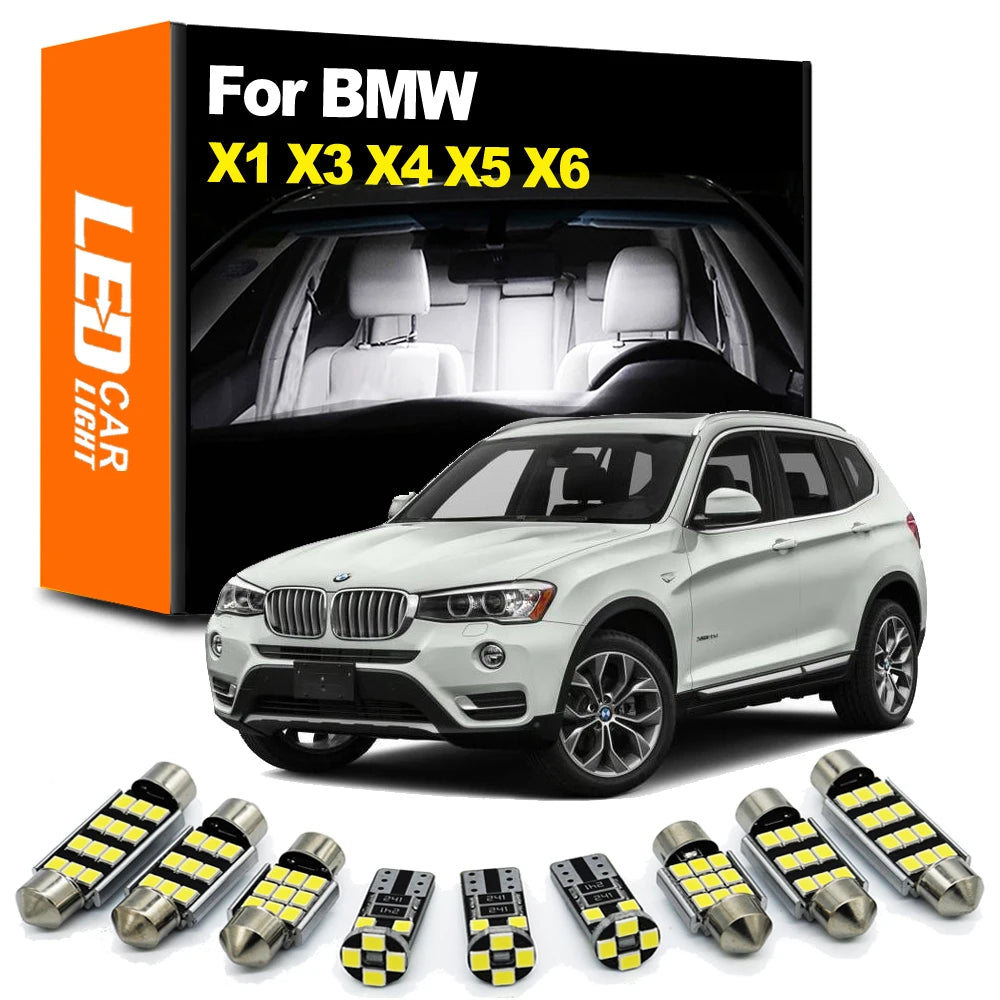 LED Interior Light Kit for BMW X1 E84 X3 E83 F25 X4 F26 X5 E53 X70 X6 E71 E72 - Canbus Error-Free Bulbs | AUTOKITSHOP