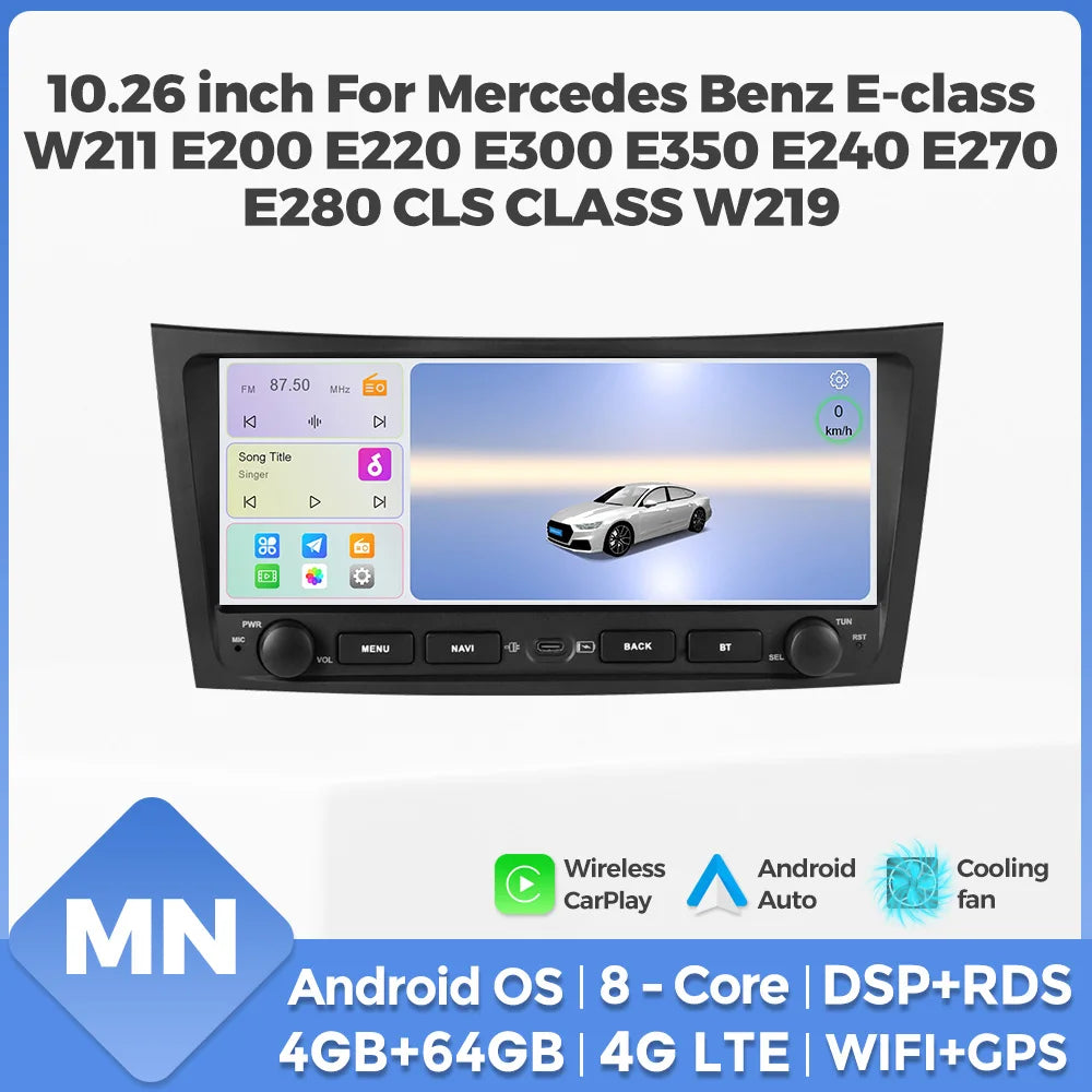 MEKEDE&NAVIFLY 2 Din Car radio For Mercedes Benz E-class W211 E200 E220 E300 E350 E240 E27