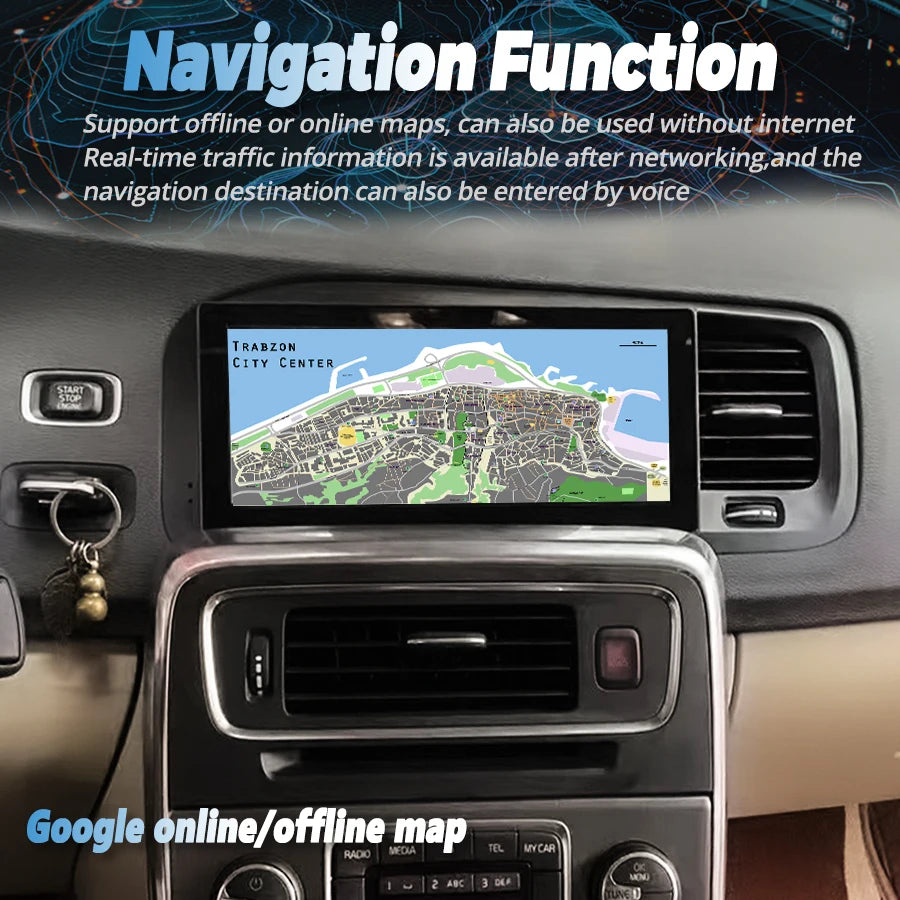 8.8" Qled Screen GPS Navigation For Volvo S60 V60 2011-2020 256G Android Car HU Multimedia