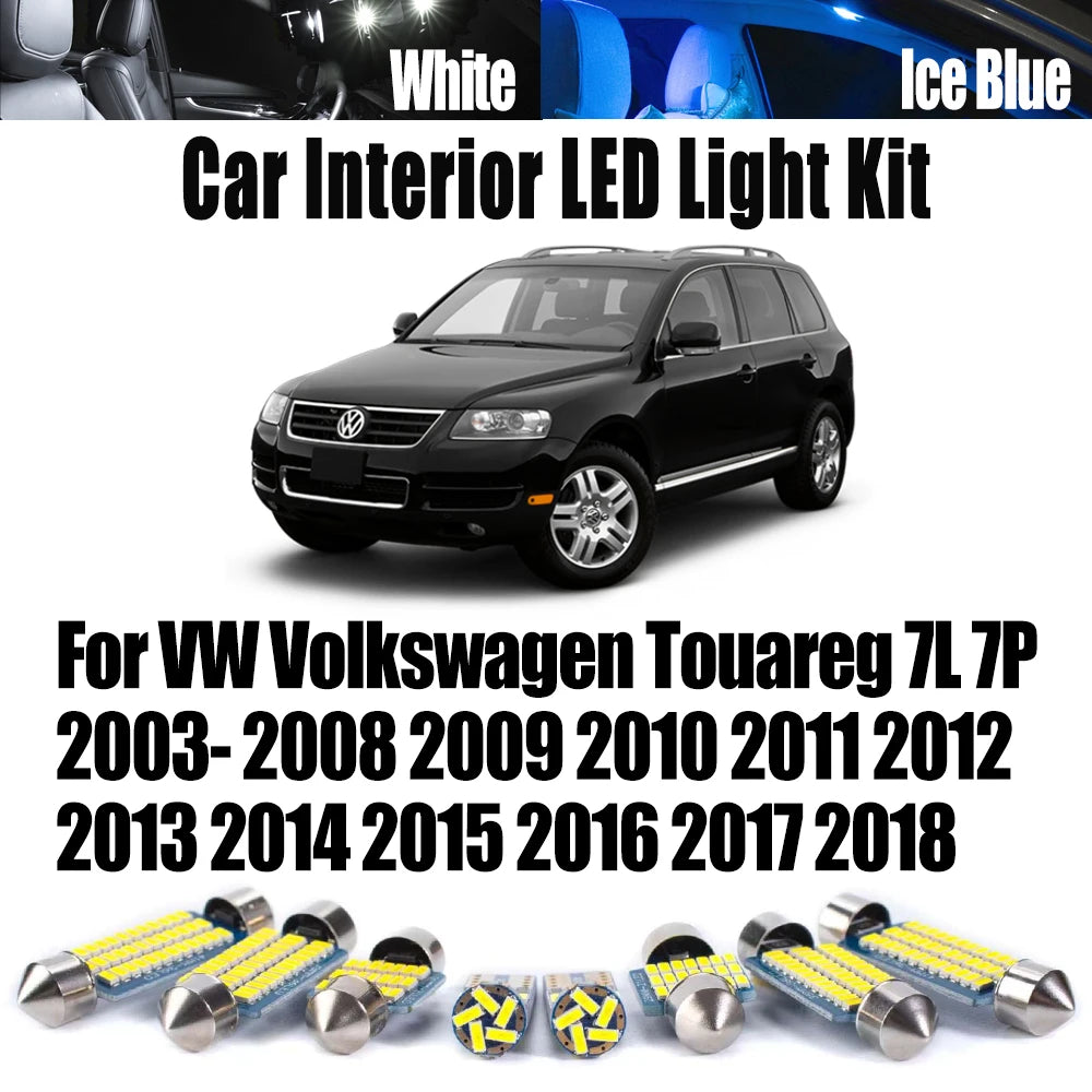 LED Interior Light Kit for VW Volkswagen Touareg 7L 7P 2003- 2016 - Canbus Dome Map Door Trunk Bulbs | AUTOKITSHOP