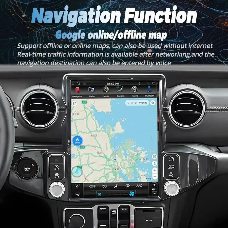13" Screen Head Unit Car Radio For Jeep Wrangler 2018-2021 Android Auto Car GPS Multimedia | AUTOKITSHOP