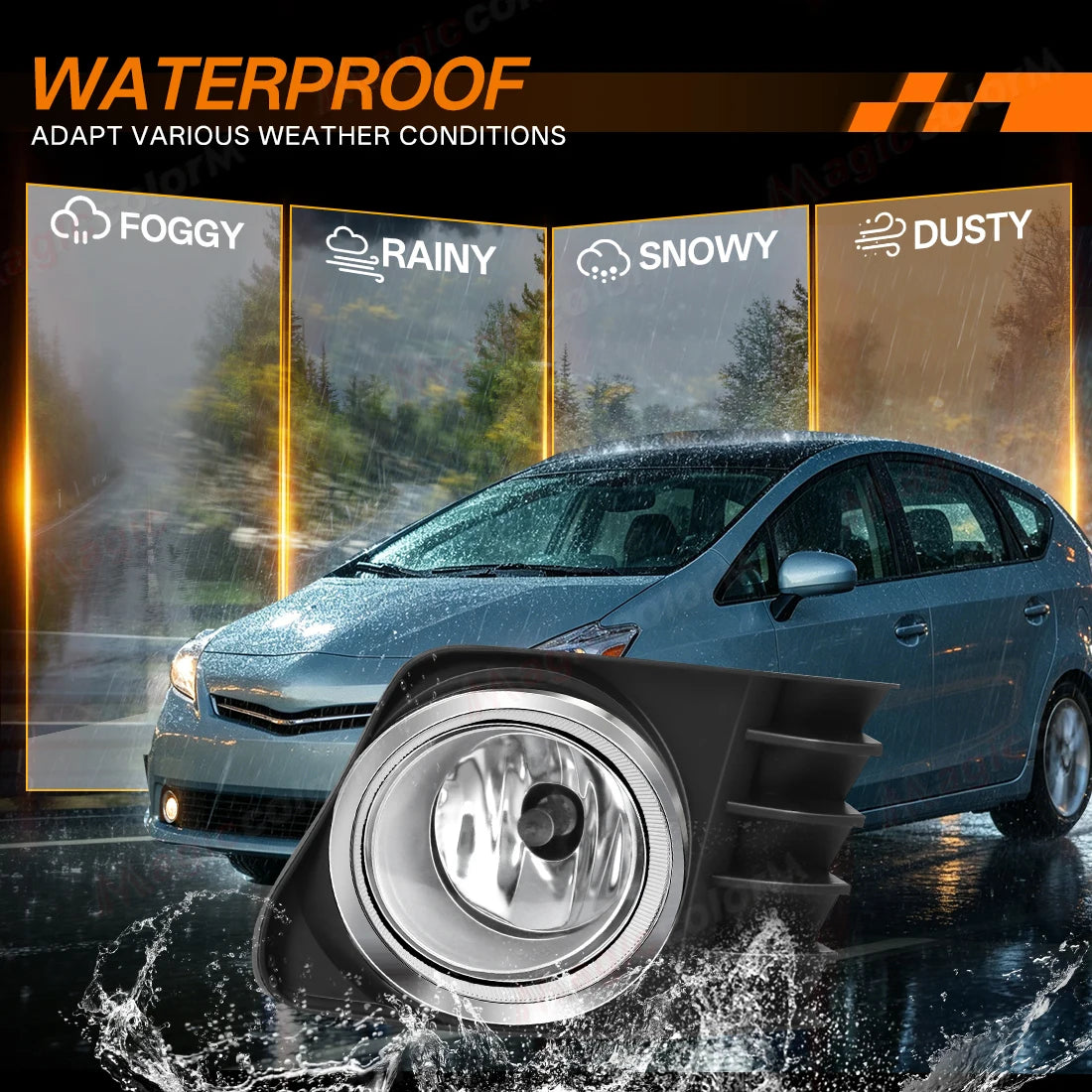 For Toyota Prius V 2011 2012 2013 2014 Car Fog Lamp Assembly Halogen Front Fog Light With  | AUTOKITSHOP