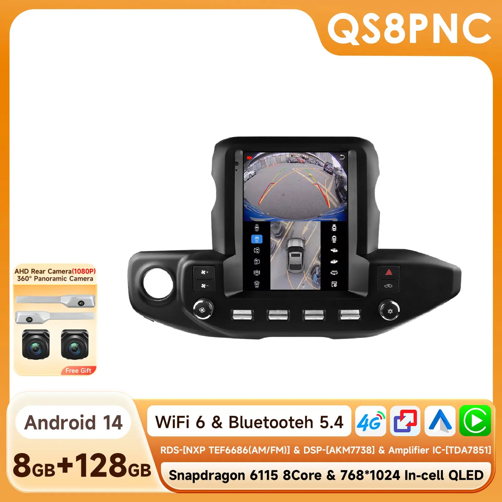 12.3" Car Radio GPS for Jeep Wrangler JL 2018-2023 Gladiator Multimedia Player Stereo CarPlay 4G Head Unit - Snapdragon