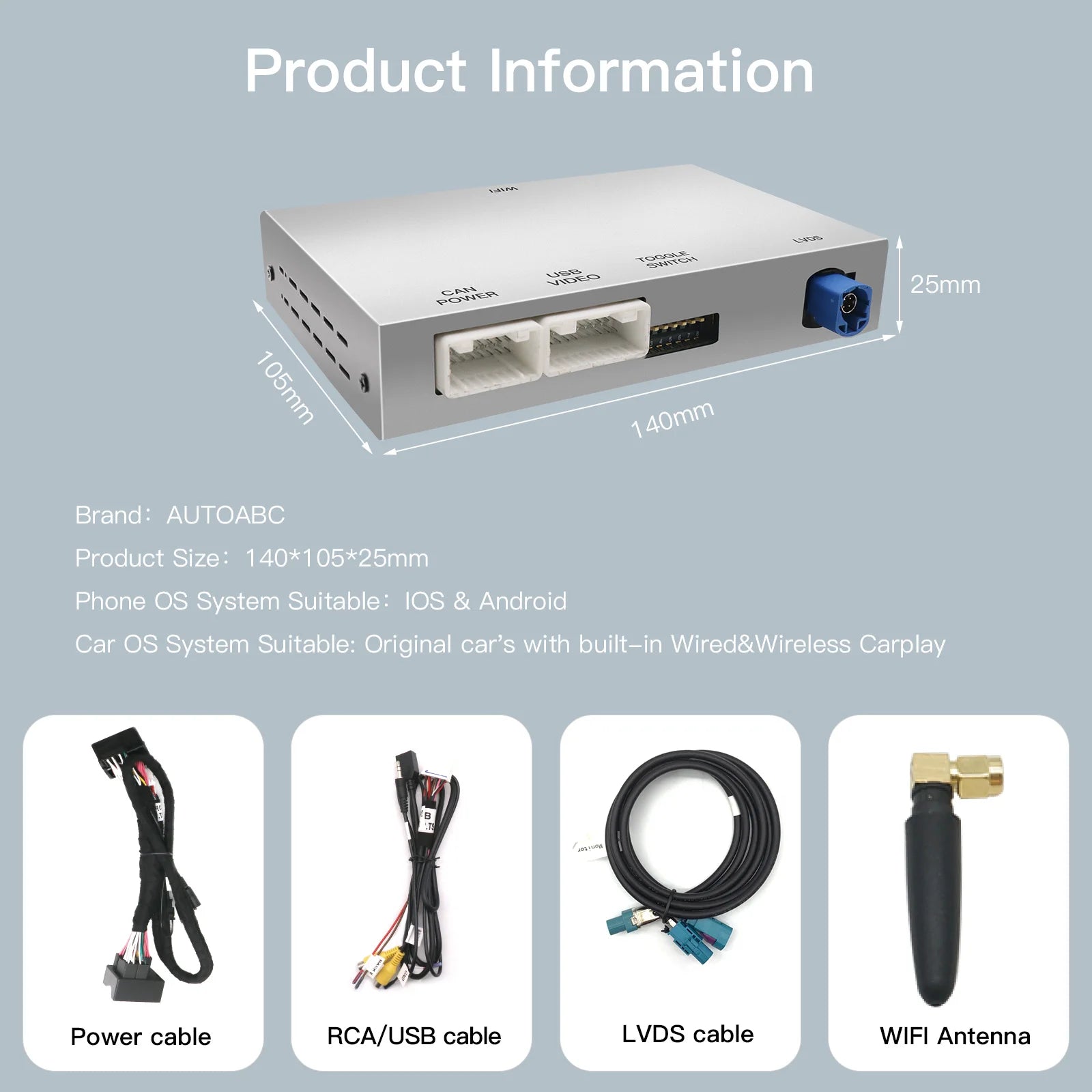 Wireless Carplay adapter Android Auto module For Peugeot Citroen SMEG MRN 208 308 508 3008