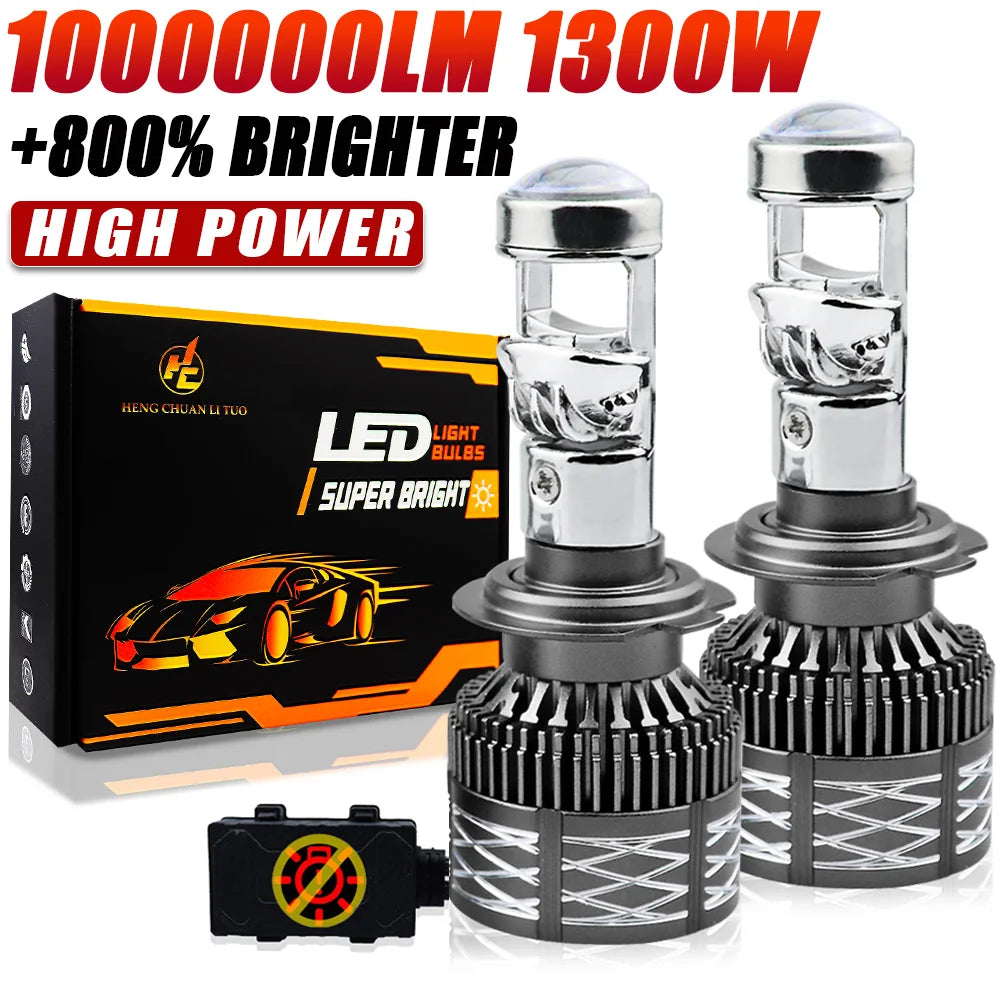 H7 H4 H11 LED Projector Lens Headlight High Power H8 9005 9006 HB3 HB4 Car Bulb 6000K Canb