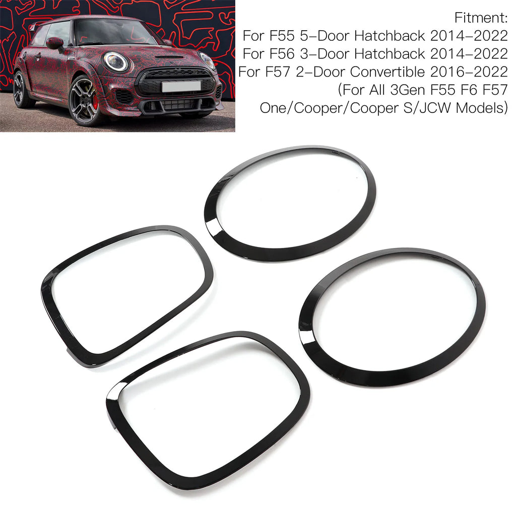 Car Headlight Taillight Surround Cover Trims for F55 F56 F57 One Cooper S JCW 2014+ Taillight Tr - Automotive LED Light