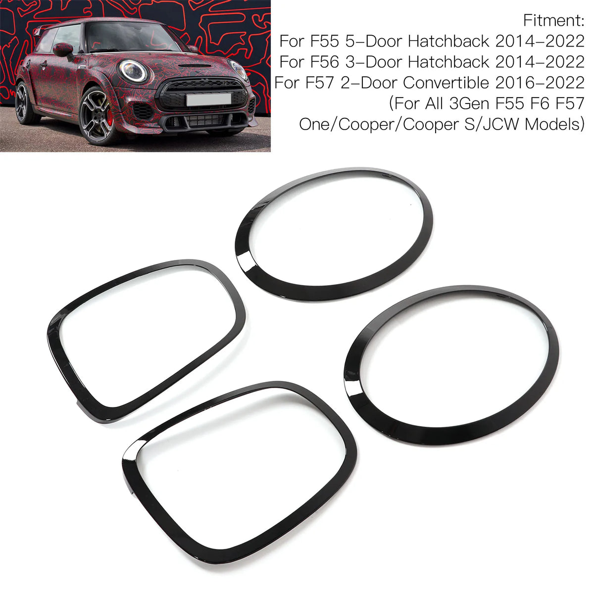 Car Headlight Taillight Surround Cover Trims for F55 F56 F57 One Cooper S JCW 2014+ Taillight Tr - Automotive LED Light