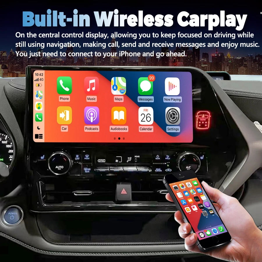 NaviRider 12.3 Inch Android 14 Screen Multimedia Video Player For TOYOTA Highlander CROWN  | AUTOKITSHOP