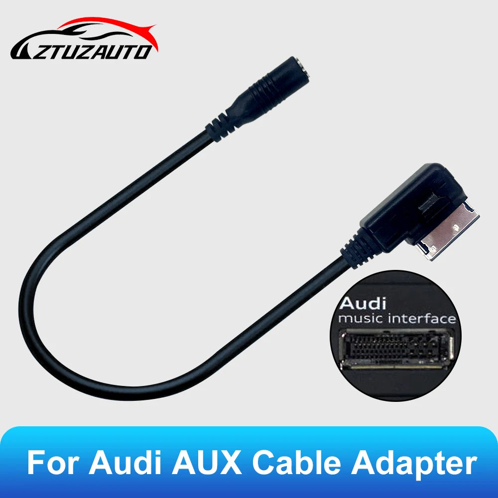 Media to Stereo 3.5mm Audio Auxiliary Adapter Cable in AMI MDI for AUDI A1 A3 A4 A5 A6 A7