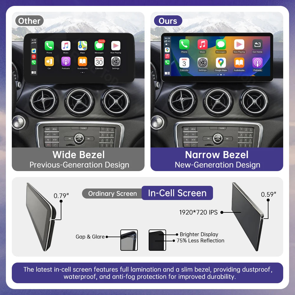 Road Top Linux Ultra Thin Touch Screen for Mercedes Benz B Class W246 2016-2018 NTG5.0 Wir | AUTOKITSHOP