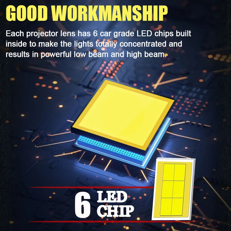Bi Led Projector Lens 2.5 Inch H4 H7 9005 9006 Car Headlight With Shrouds 3R G5 Angel Eyes