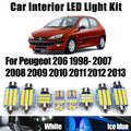 8-Piece LED Interior Light Kit for Peugeot 1998-2007 - Canbus Error-Free Interior Bulbs