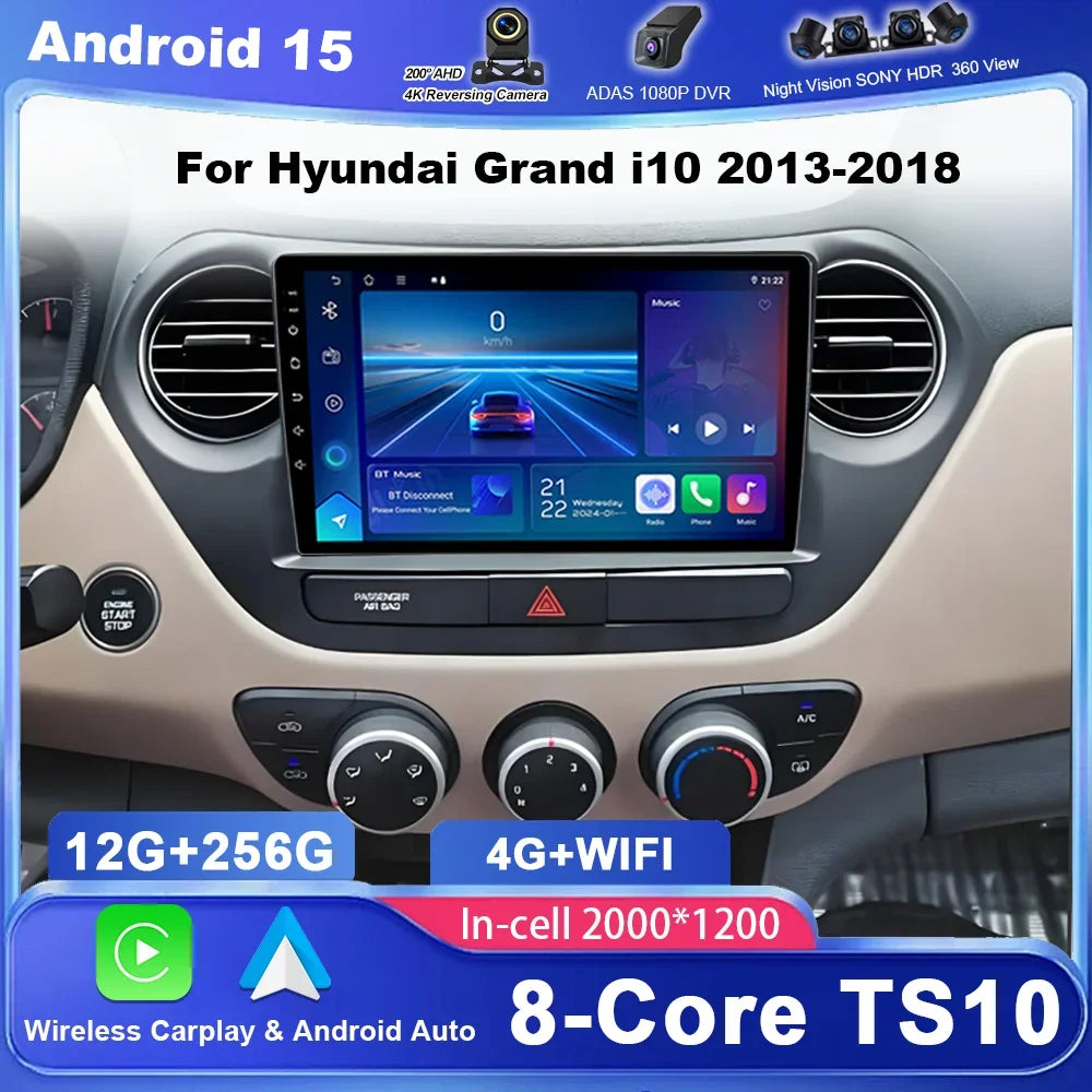Android Car Multimidia Player For Hyundai Grand i10 2013-2018 Auto Radio GPS Navigation 4G