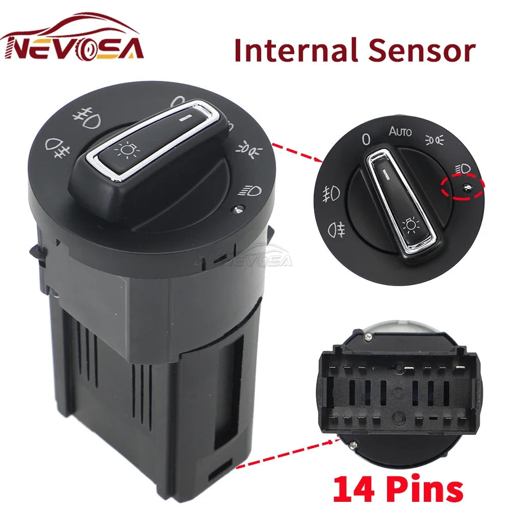 Auto Headlight Control Switch Sensor For VW Passat B5/B5.5 Polo 9N/9N3 Beetle Au for VW MK1 B6 A4 - Automotive LED Light