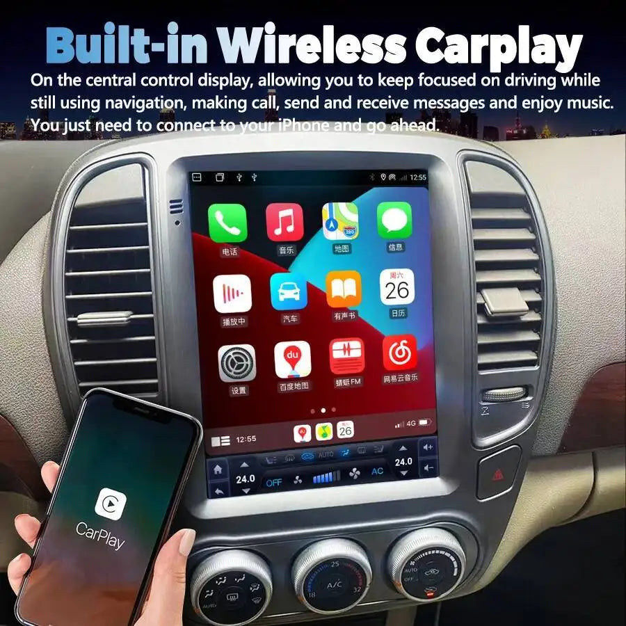 Car Multimedia 9.7 Inch DSP stereo HU 4G GPS Navi 256GB Vertical Screen For Nissan Bluebir