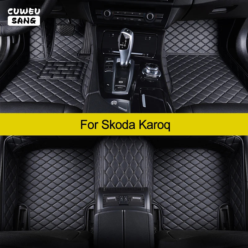 CUWEUSANG Custom Car Floor Mats For Skoda Karoq Auto Carpets Foot Coche Accessorie | AUTOKITSHOP