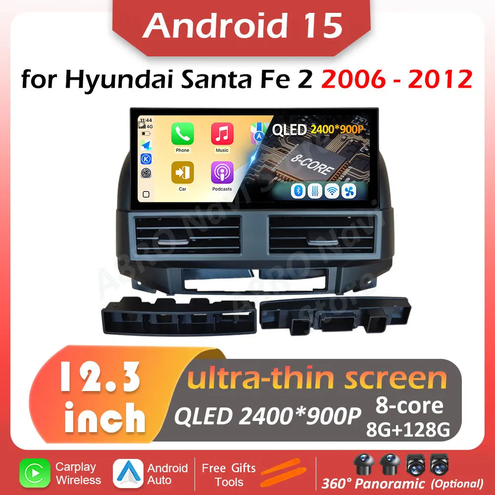 Car Video for Hyundai Santa Fe 2 2006 2007 2008 2009 - 2012 Player Intelliegnt System Wire | AUTOKITSHOP
