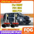 20000LM Fog Lamps 60W 3x Brightness LED Fog Lights 12V 6000K White Canbus No Error For BMW