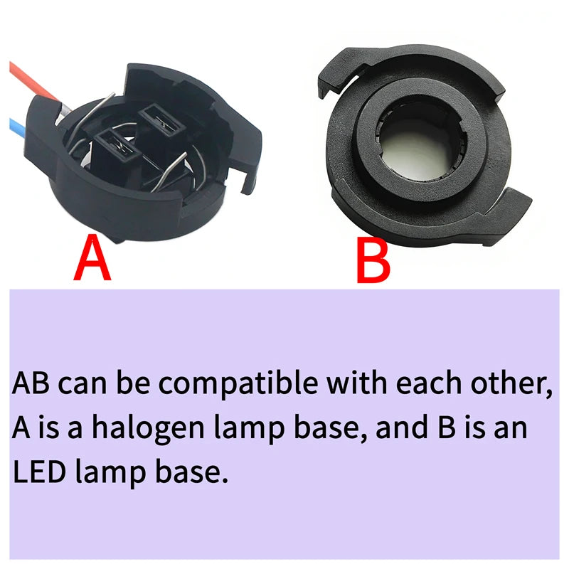 H7 Adapter Holder for Alfa Romeo VW Passat B6 Magotan Ford Escap Kuga LED Headlight Lamp R