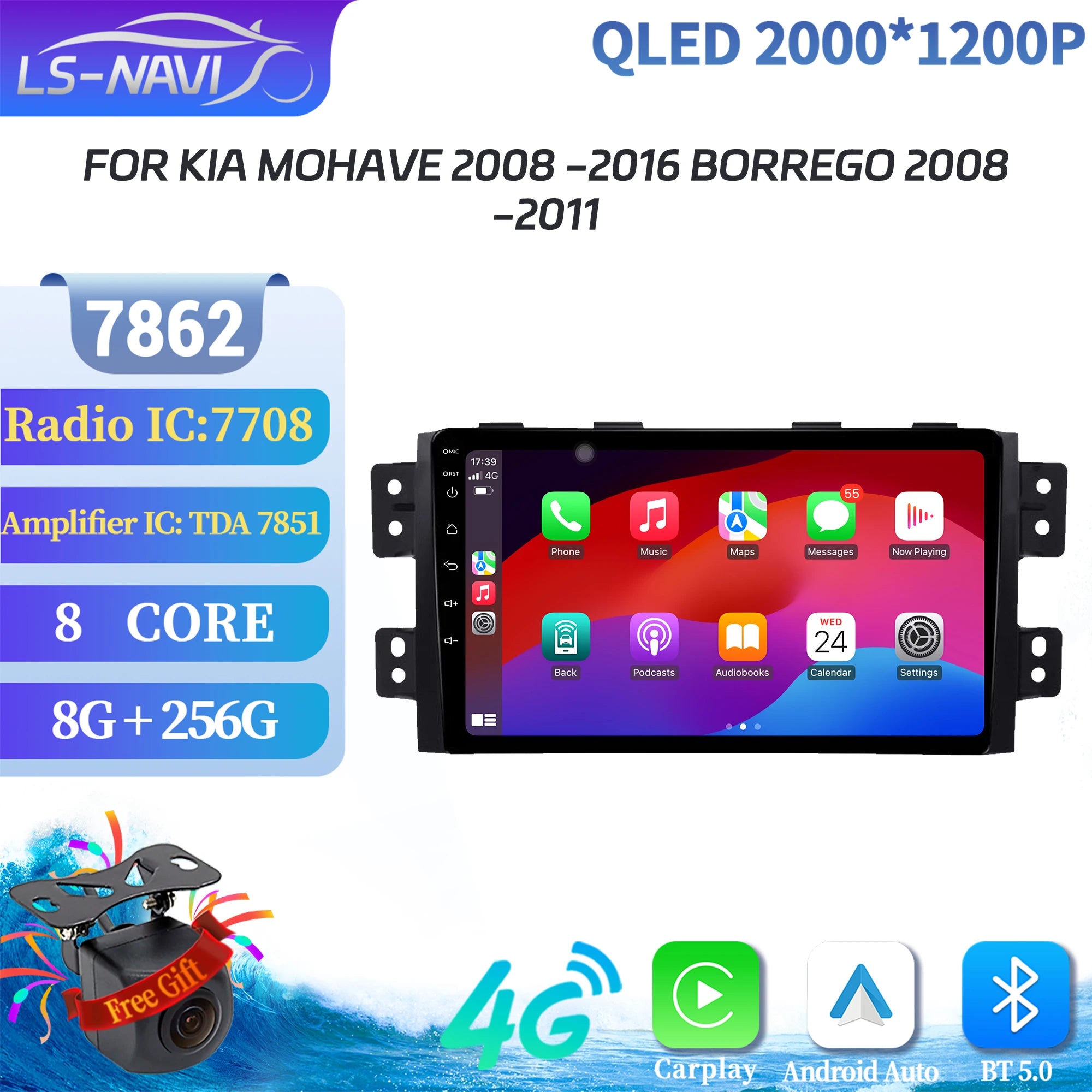 For Kia Mohave 2008 -2016 Borrego 2008-2011 Android 14 Car Radio Multimedia Navigation Car