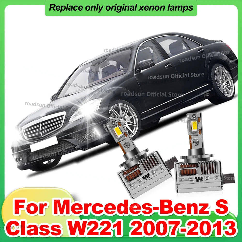 Led Car Headlight Canbus HID Xenon Bulb 1:1 6000K For Mercedes Benz S Class W221 2007 2008