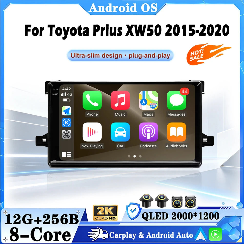 Android Auto Carplay For Toyota Prius XW50 2015-2020 Car Radio Multimedia Video Player WiF