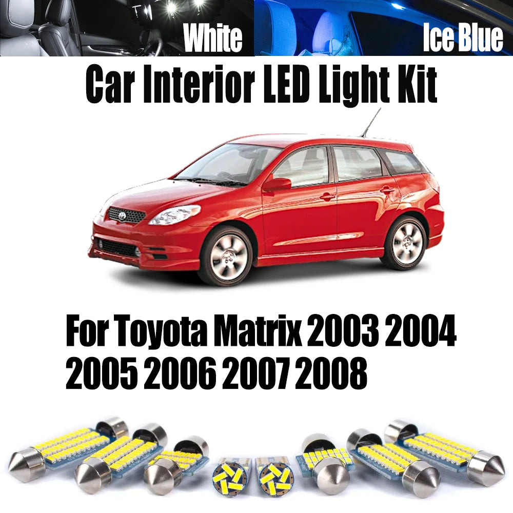 8-Piece LED Interior Light Kit for Toyota Matrix - Canbus Error-Free Bulbs | AUTOKITSHOP