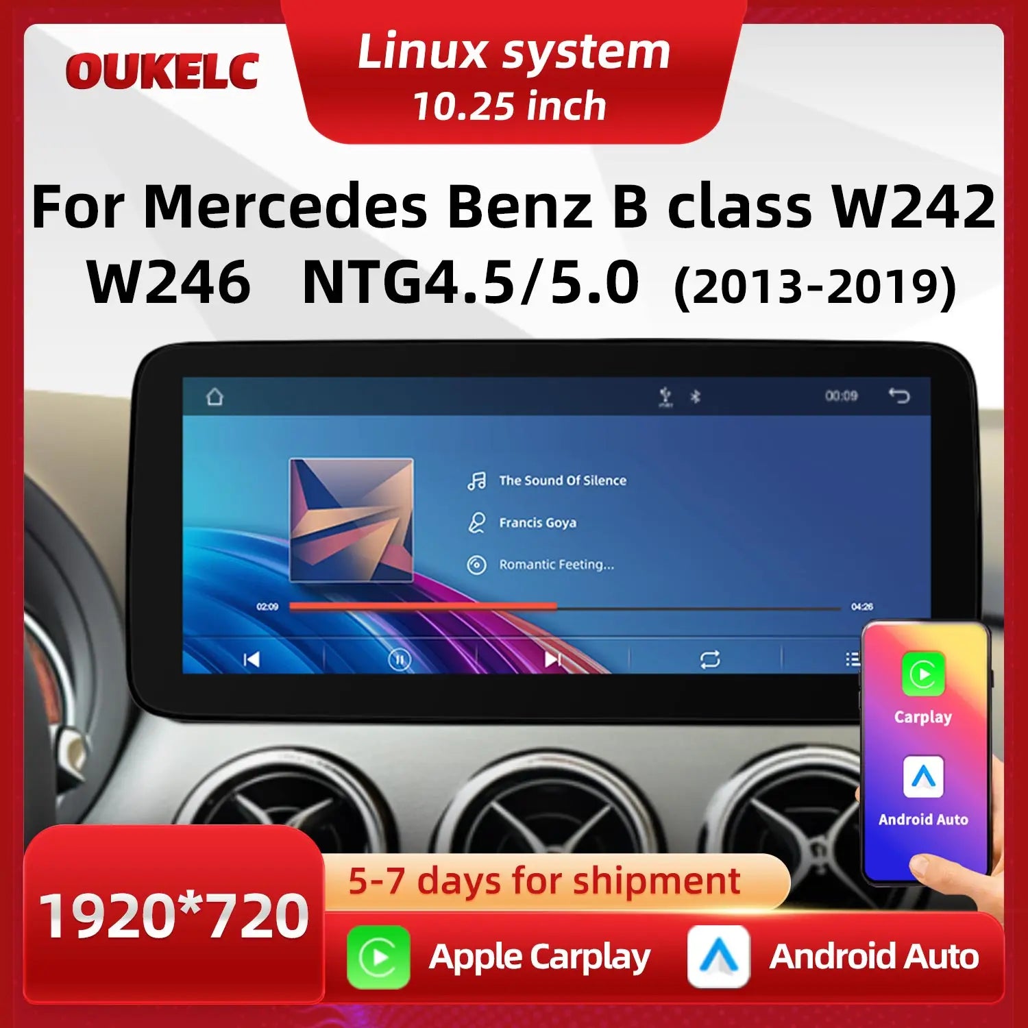 LED Interior Light Kit for Mercedes Bclass W242 NTG4 - Canbus Error-Free Interior Bulbs