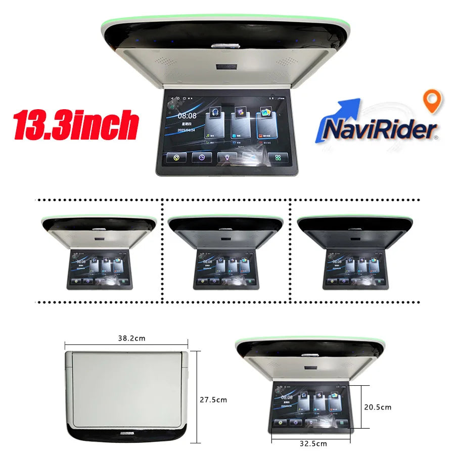 13.3" 15.6" Universal Car Roof Screen Android 9 MP5 Multimedia Video Player USB Car Ceilin