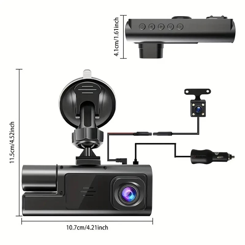 3Camera Dash Cam 2cam Car Camera 1080P Video Recorder WIFI Car DVR Front Rear View Camera Night Vision Black Box Car Accessories