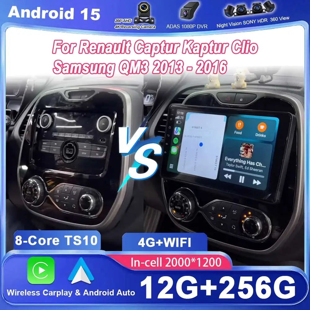 Android 15 For Renault Captur Kaptur Clio Samsung QM3 2013 2014 2015 2016 Auto Stereo Carp