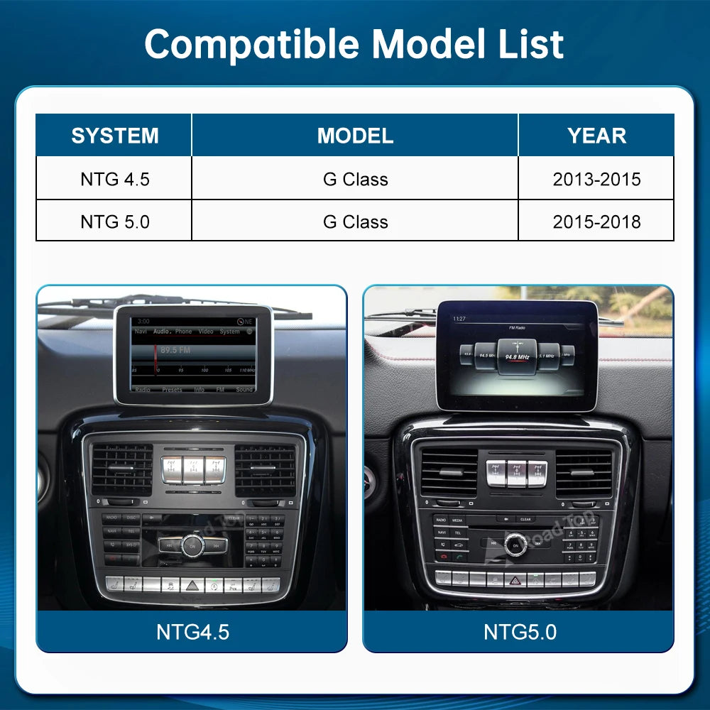 Wrieless CarPlay Android Auto Car Multimedia Dispaly For Mercedes-Benz G Class W463 2013-2 | AUTOKITSHOP