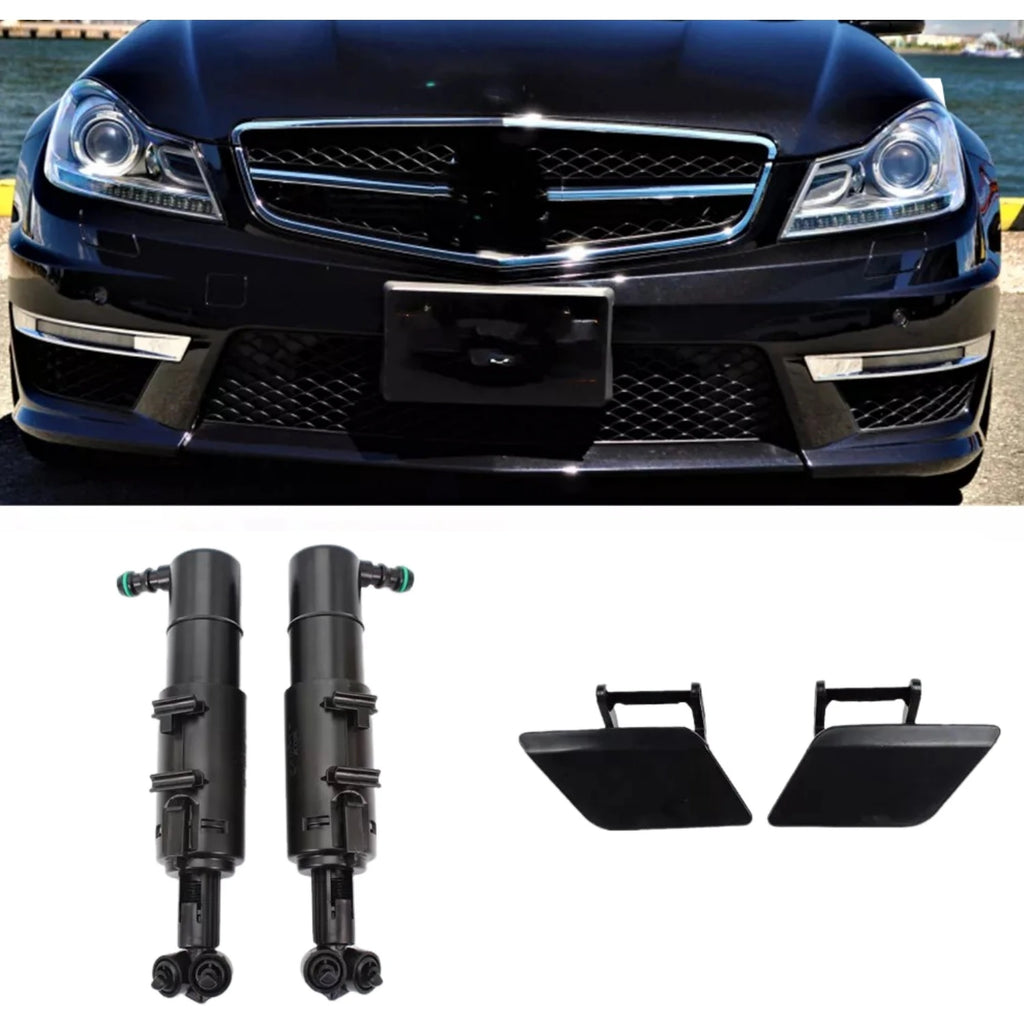 Headlight Washer Nozzle Cylinder Lift+Cap A2048602747 A2048602847 A2048804224 A2048804324