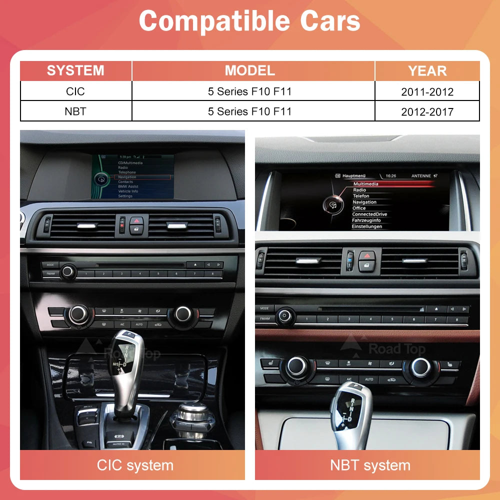 Wireless CarPlay Android Auto Car Radio Multimedia Player Linux Display Screen For BMW 5 S | AUTOKITSHOP