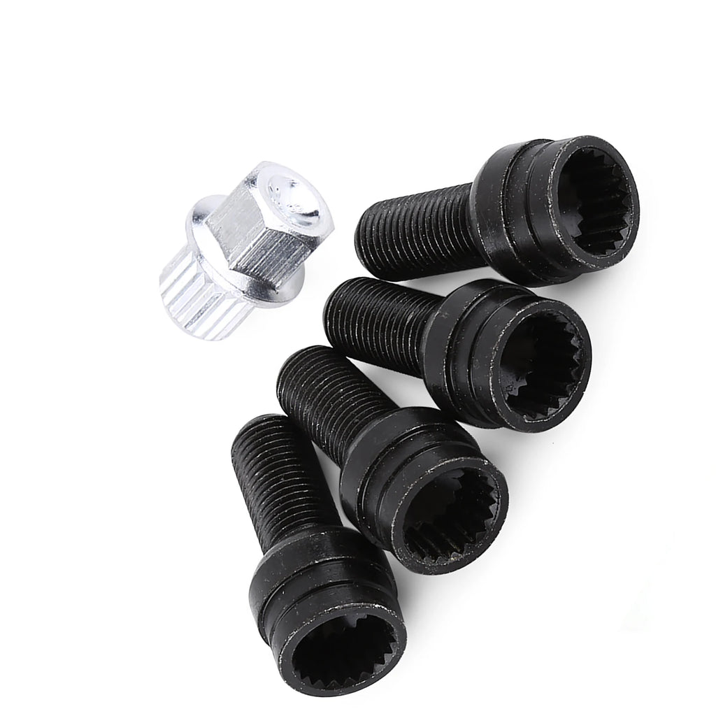 5pcs Locking Wheel Nuts Bolts Sets (4+1) Security Key For VW AUDI A3 A4 A5 Bora  for VW A5 A3 A4 - Automotive LED Light
