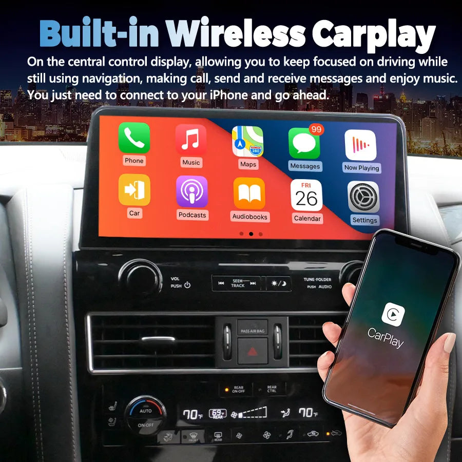 Auto Carplay For Nissan Patrol Y61 Y62 Infiniti QX80 QX56 ARMADA 2010-2020 GPS Navi 12.3"  | AUTOKITSHOP