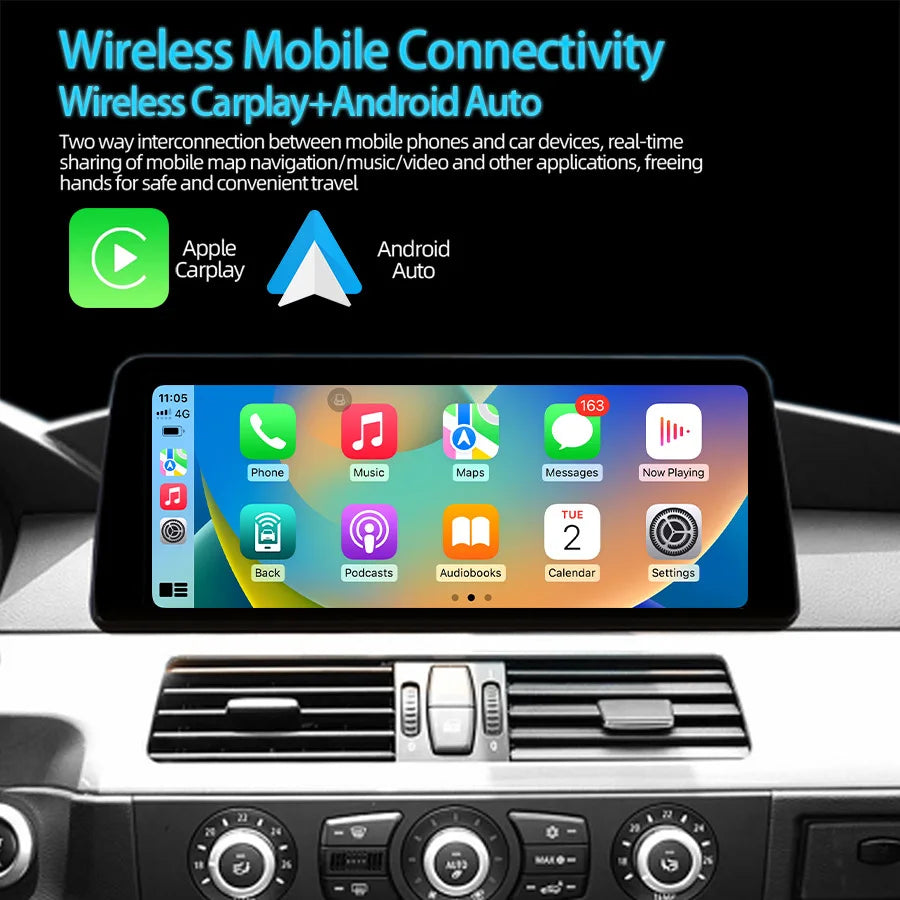 10.25" Linux Wireless CarPlay For BMW X5 X6 F15 2014-2017 NBT EVO Android Auto Car Radio M
