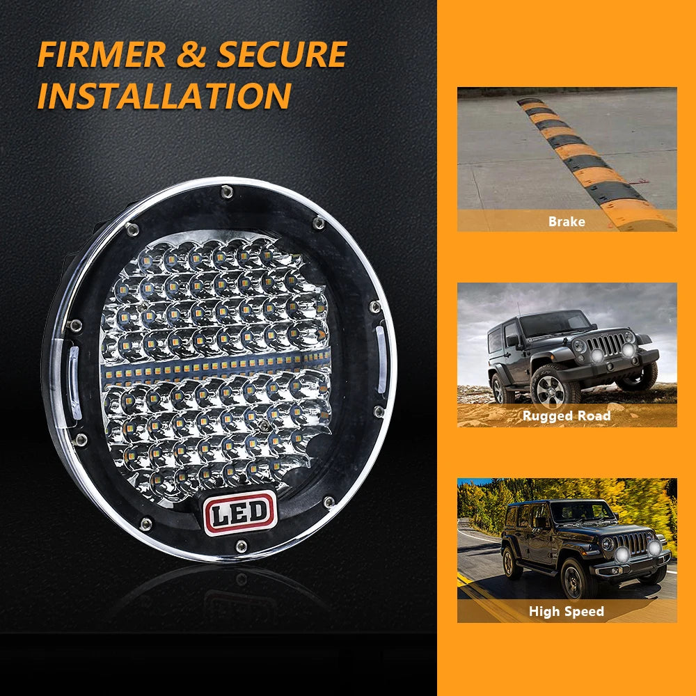 7Inch Super Bright Daytime Running Light 300W Double Color Driving Lamp for Jeep Offroad B