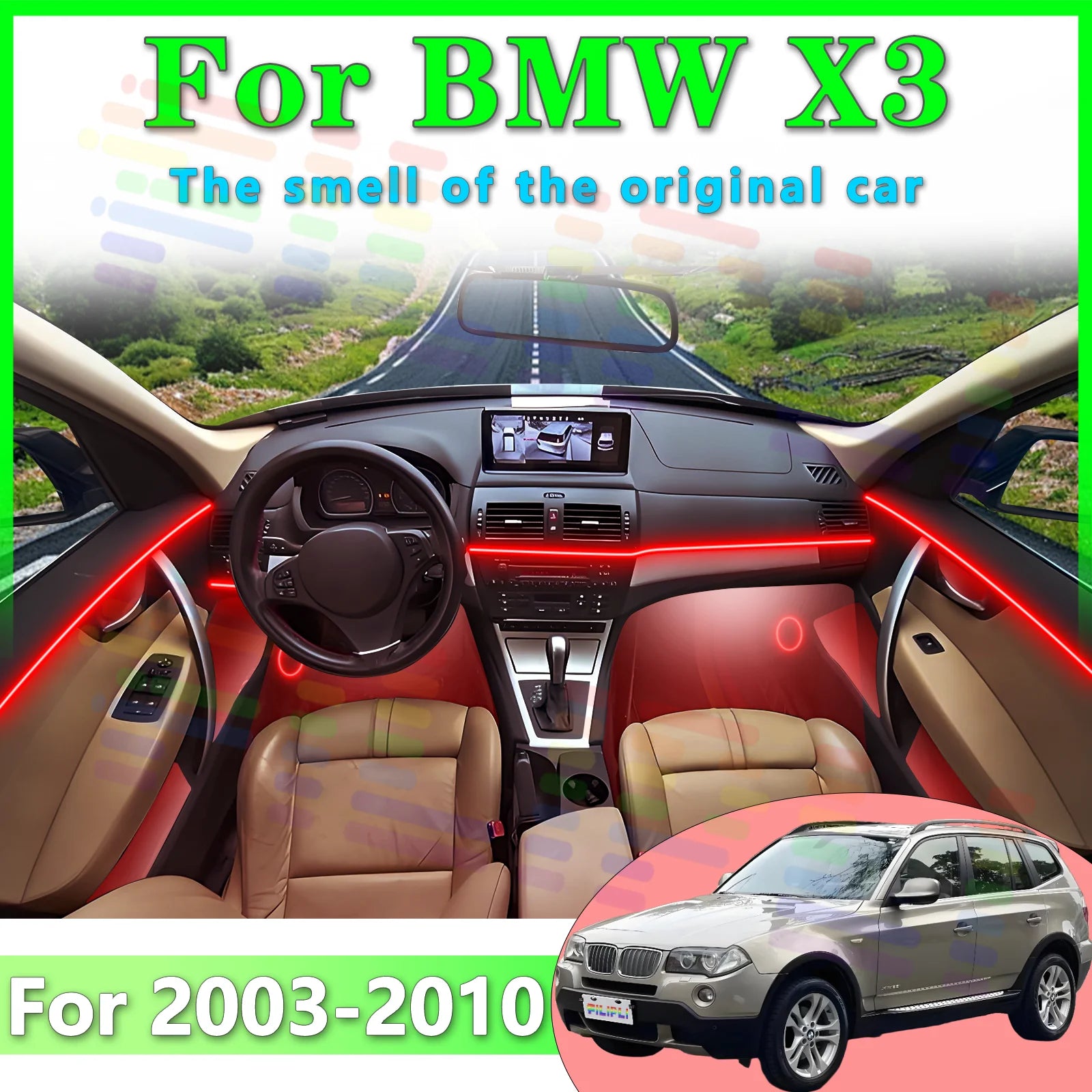 RGB - Ambient Light - for BMW E83 X3 - App Control - Car Interior Lighting | AUTOKITSHOP