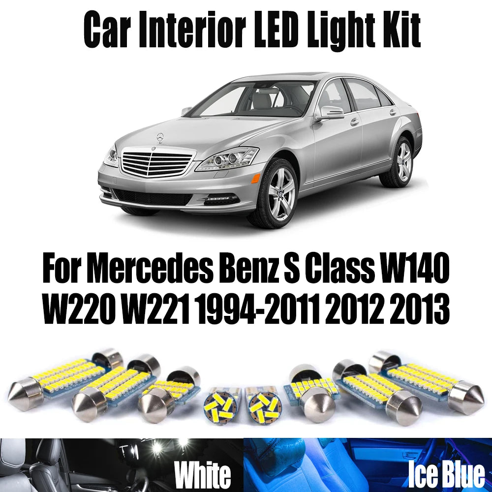 LED Interior Light Kit for Mercedes Benz S Class W140 W220 W221 1994-2013 - Canbus Dome Map Door Trunk Bulbs | AUTOKI...