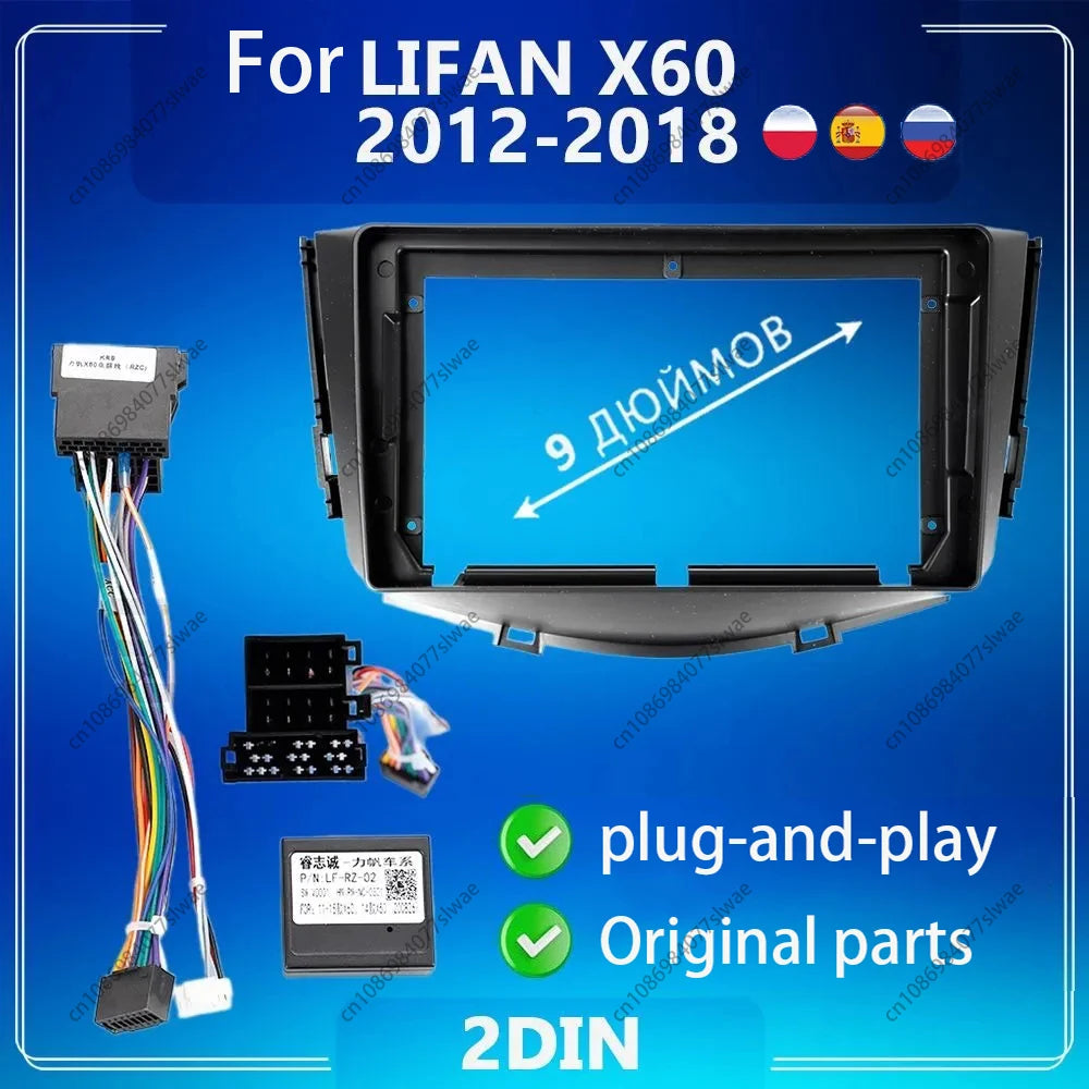 9 inchFor LIFAN X60 2012-2018 Car Radio Fascias Android MP5 Stereo Player 2Din Head Unit P