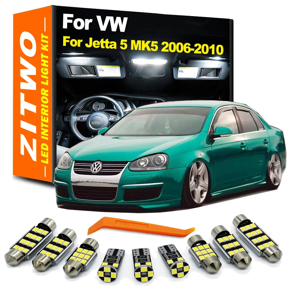 14Pcs Canbus No Error LED Interior Dome Reading Trunk Light Bulb Kit For Volkswagen VW Jetta 5 V MK5 2006 2007 2008 2009 2010