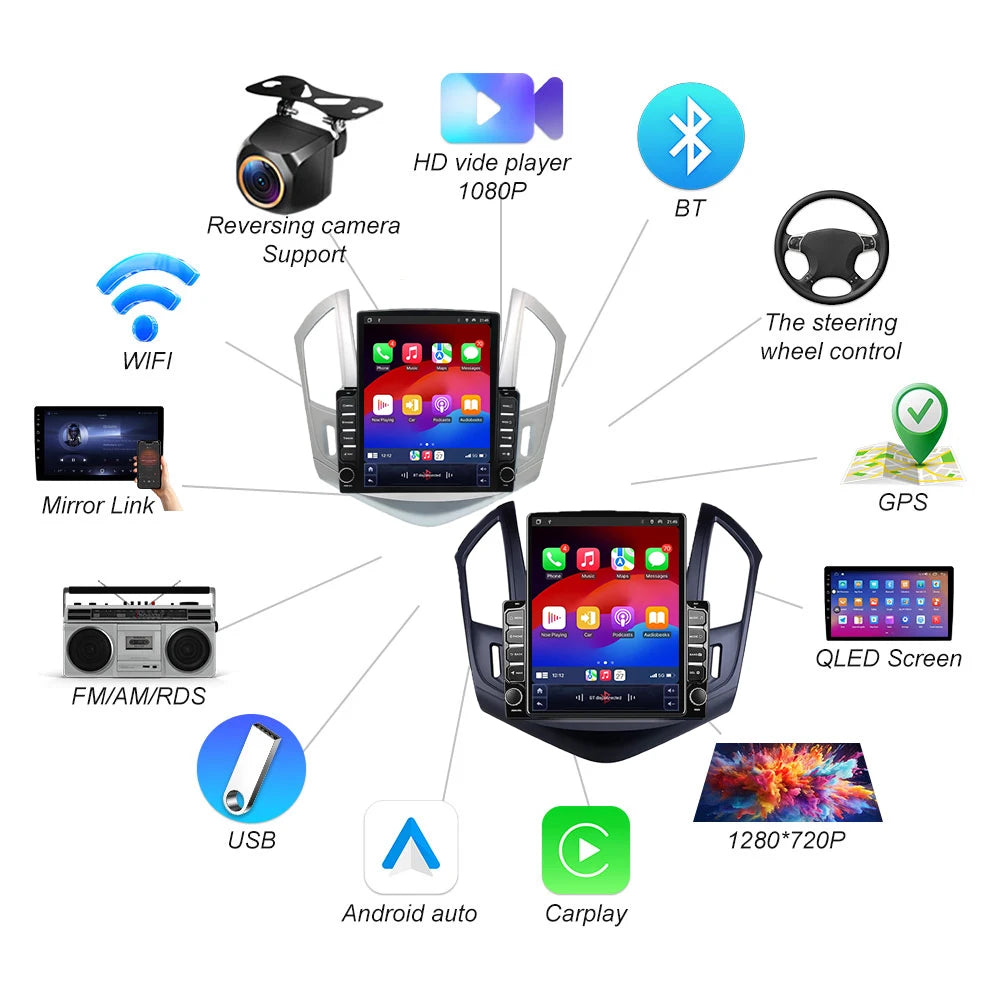 Android 16 Car Radio For Chevrolet Cruze J300 J308 2012 - 2015 Multimedia Video Player Gps | AUTOKITSHOP