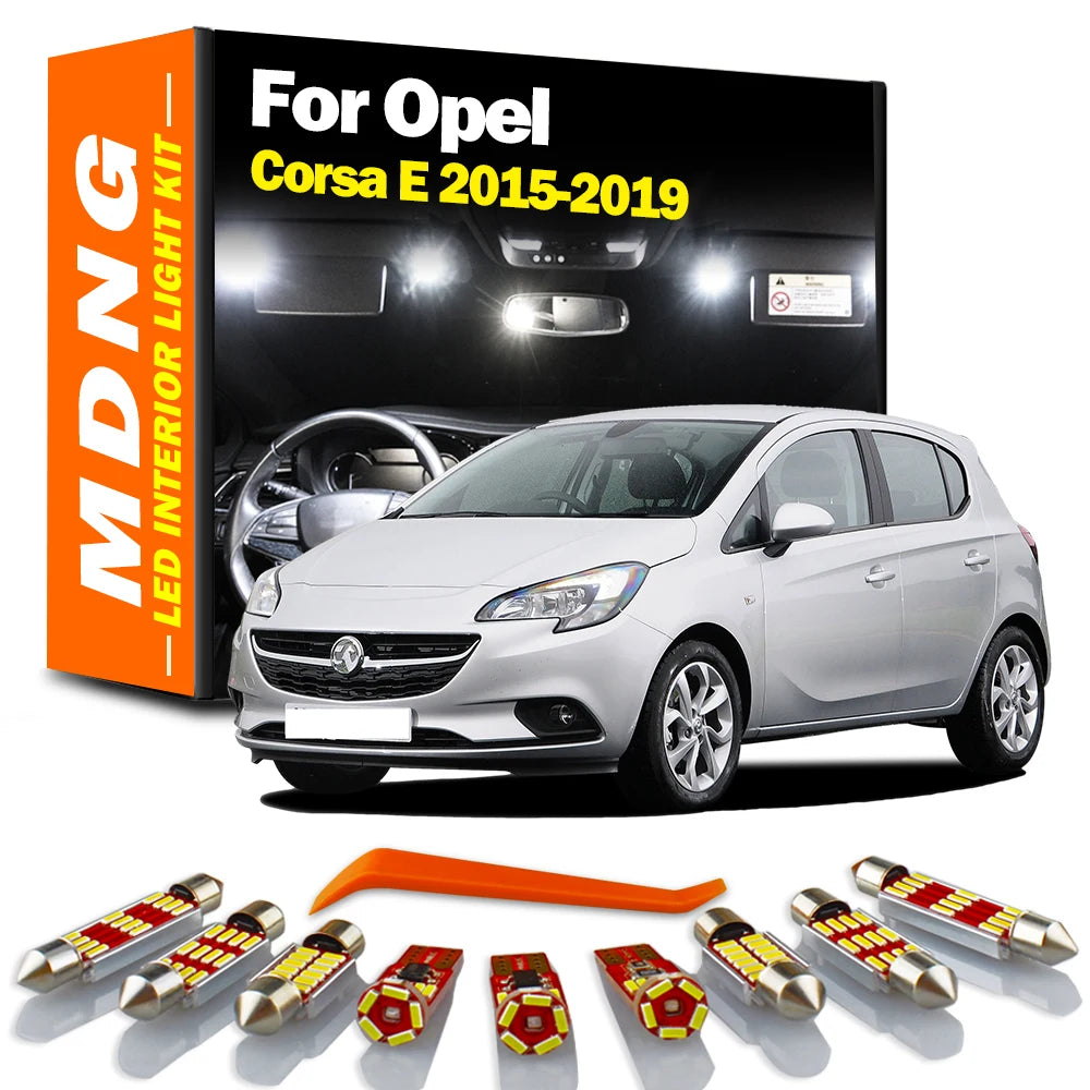 11-Piece LED Interior Light Kit for Opel Vauxhall Corsa E - Canbus Error-Free Bulbs | AUTOKITSHOP