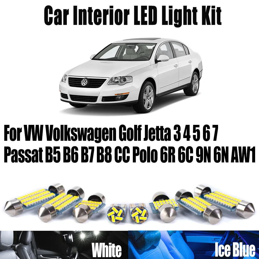 LED Interior Light Kit for VW Volkswagen Golf Jetta 3 4 5 6 7 Passat B5 B6 B7 B8 CC Polo 6R 6C 9N 6N AW1 Car Accessor...