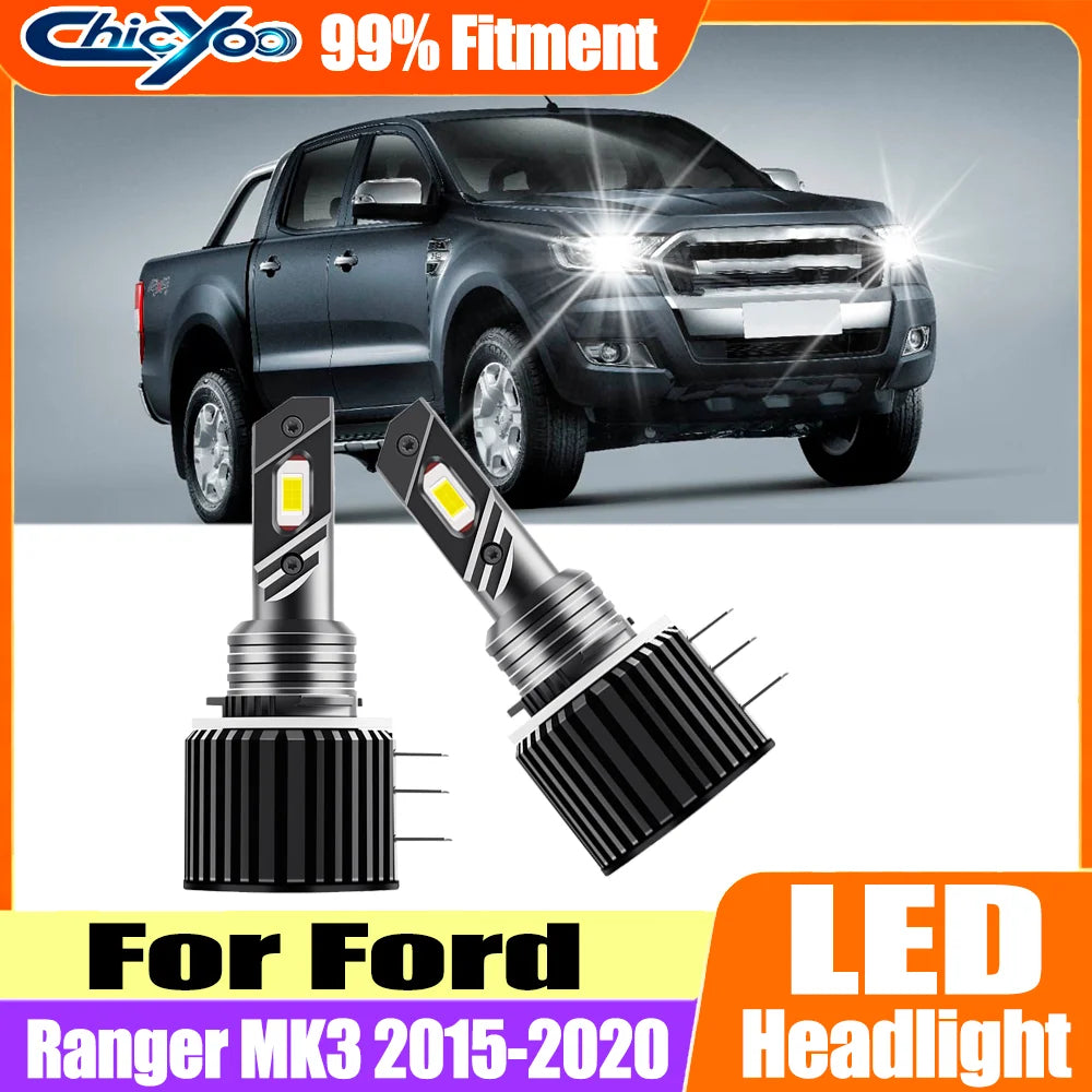 H15 LED Headlights High Beam/DRL Day Running Light 40000LM 150W 12V 24V For Ford Ranger MK